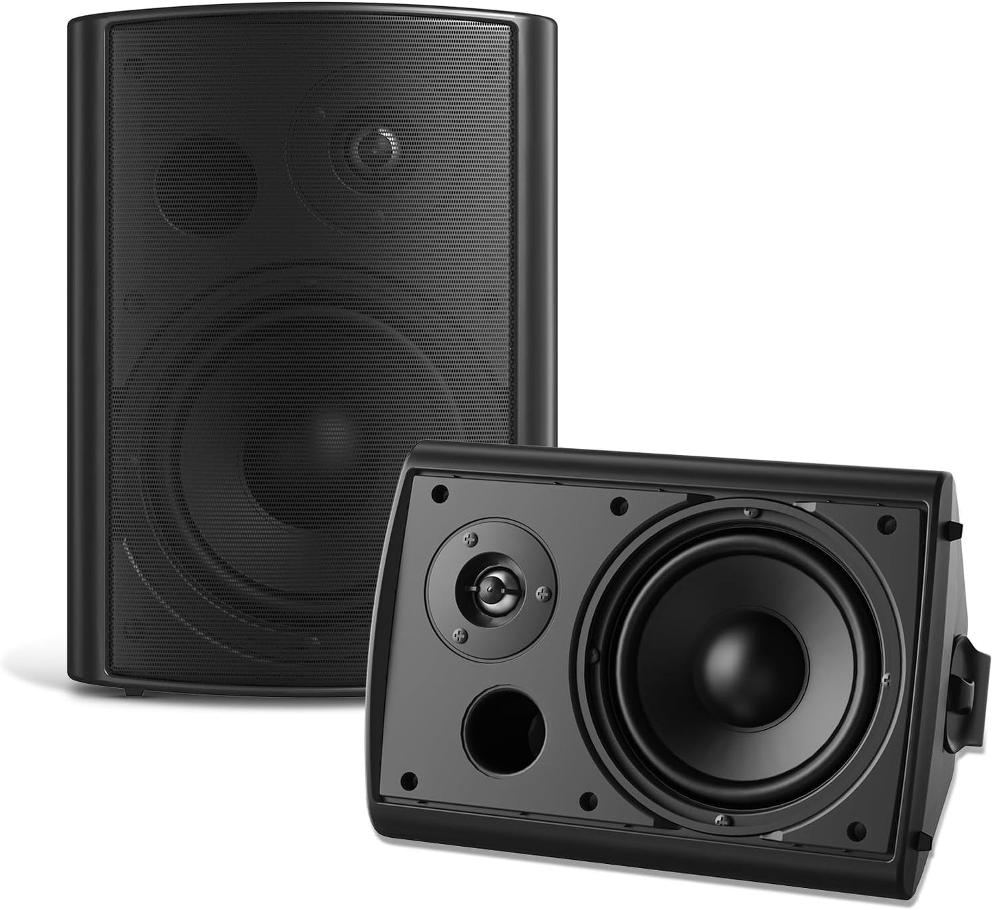 STUDIOFINIX 6.5 Inch 400W Outdoor Speakers Wired Waterproof Passive, Wall Mount Speakers for Patio Home Garage Pool (White)