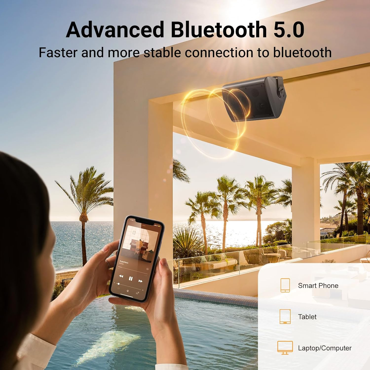 STUDIOFINIX Bluetooth Outdoor Speakers - Waterproof 6.5" Wall Mount (400W Pair)