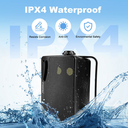 STUDIOFINIX ST-HOS-301 3.5" Outdoor Speakers | 200W Weatherproof Wired Wall Mount (Pair)