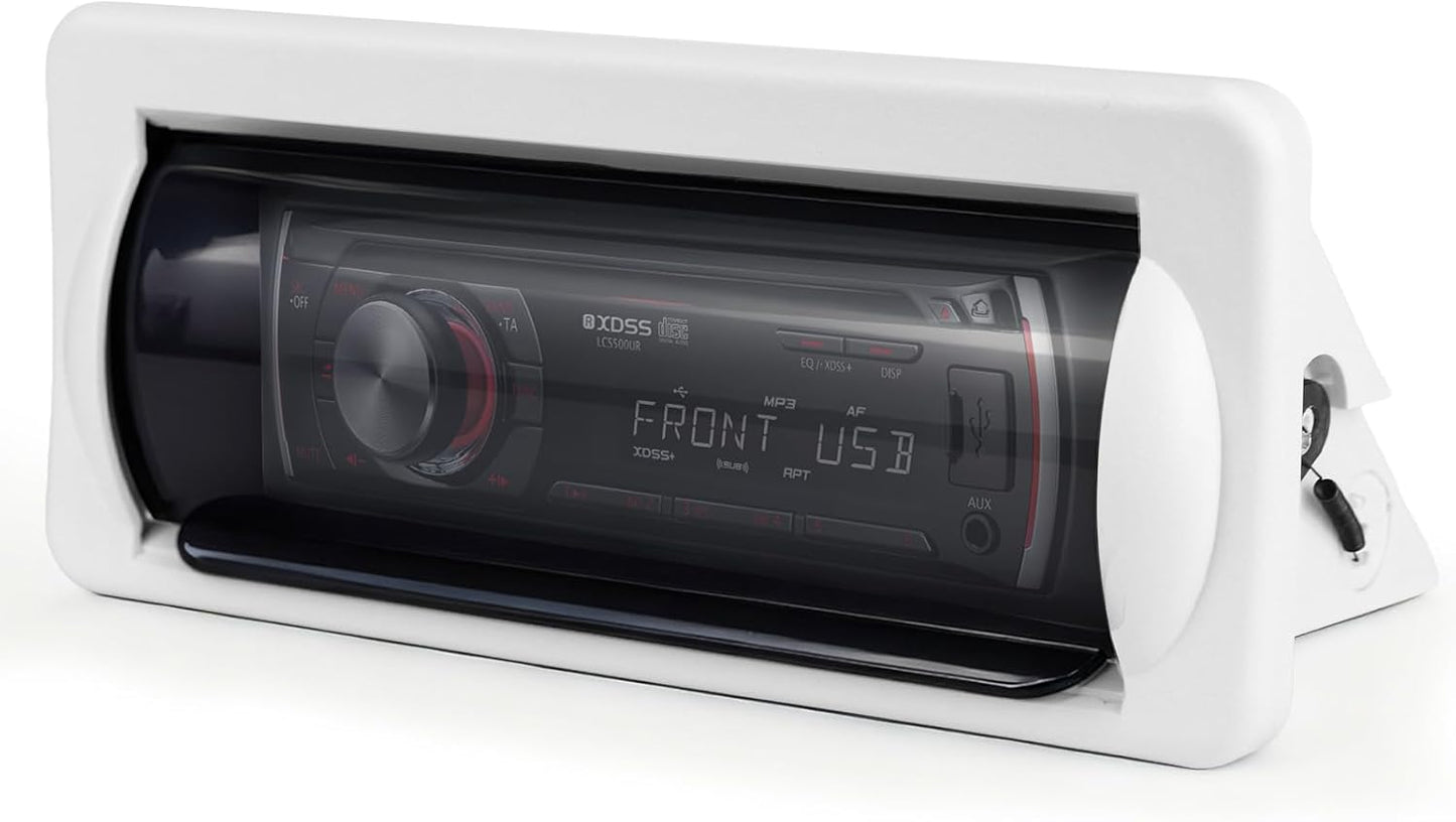 White Flip-Up Marine Radio Cover | STUDIOFINIX
