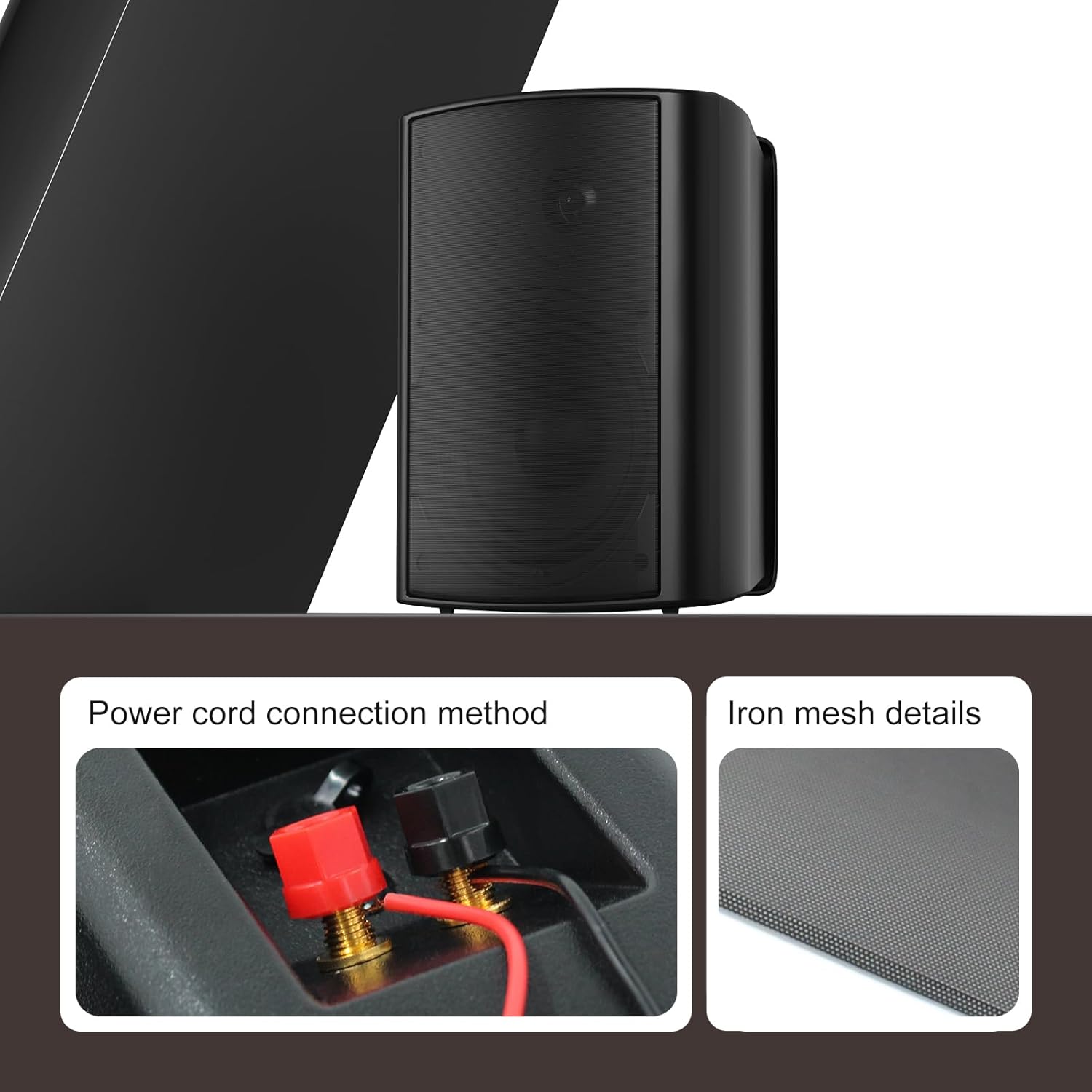 STUDIOFINIX HOS-601 6.5" Outdoor Speakers | 400W Weatherproof Wired Wall Mount (Pair)