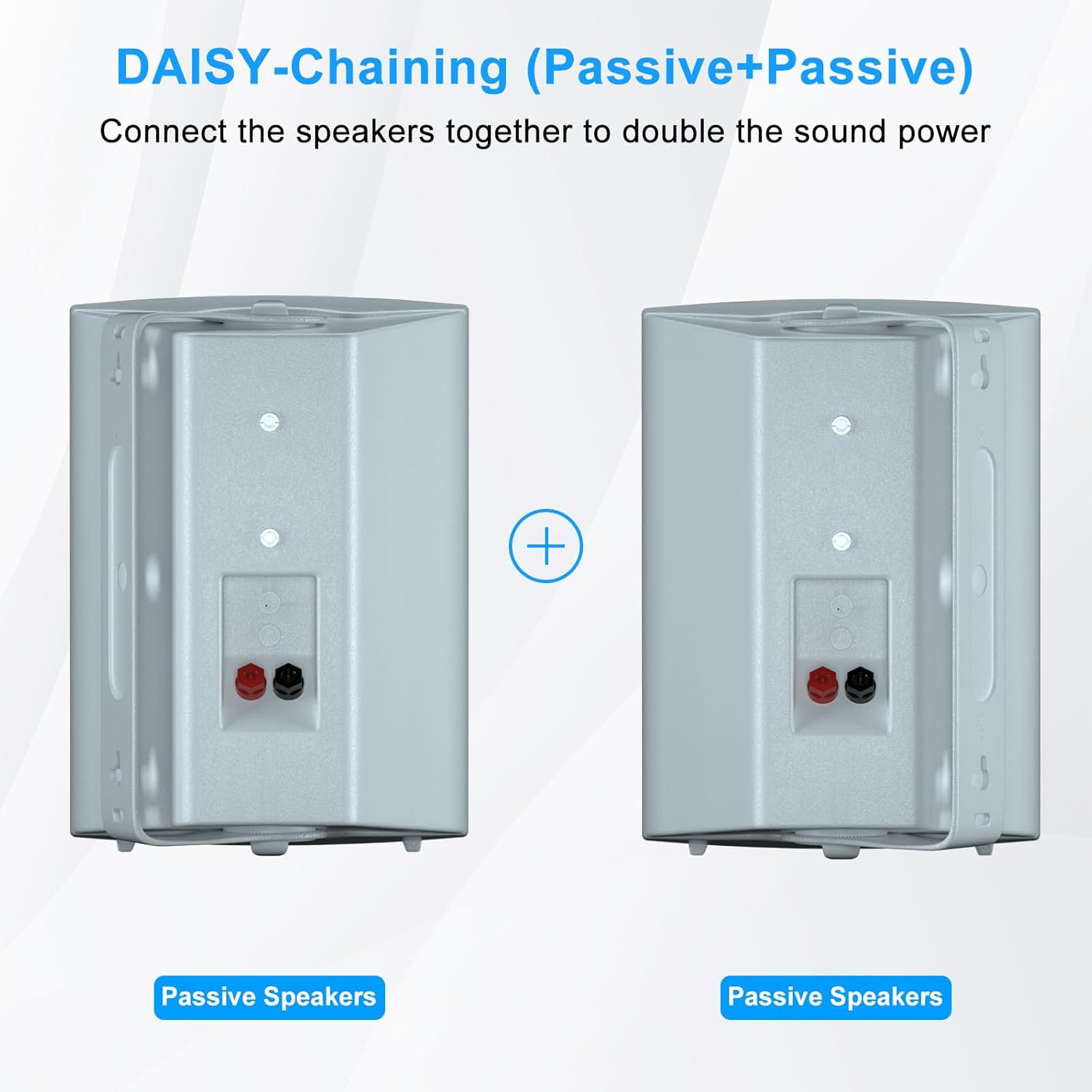 STUDIOFINIX 6.5 Inch 400W Outdoor Speakers Wired Waterproof Passive, Wall Mount Speakers for Patio Home Garage Pool (White)