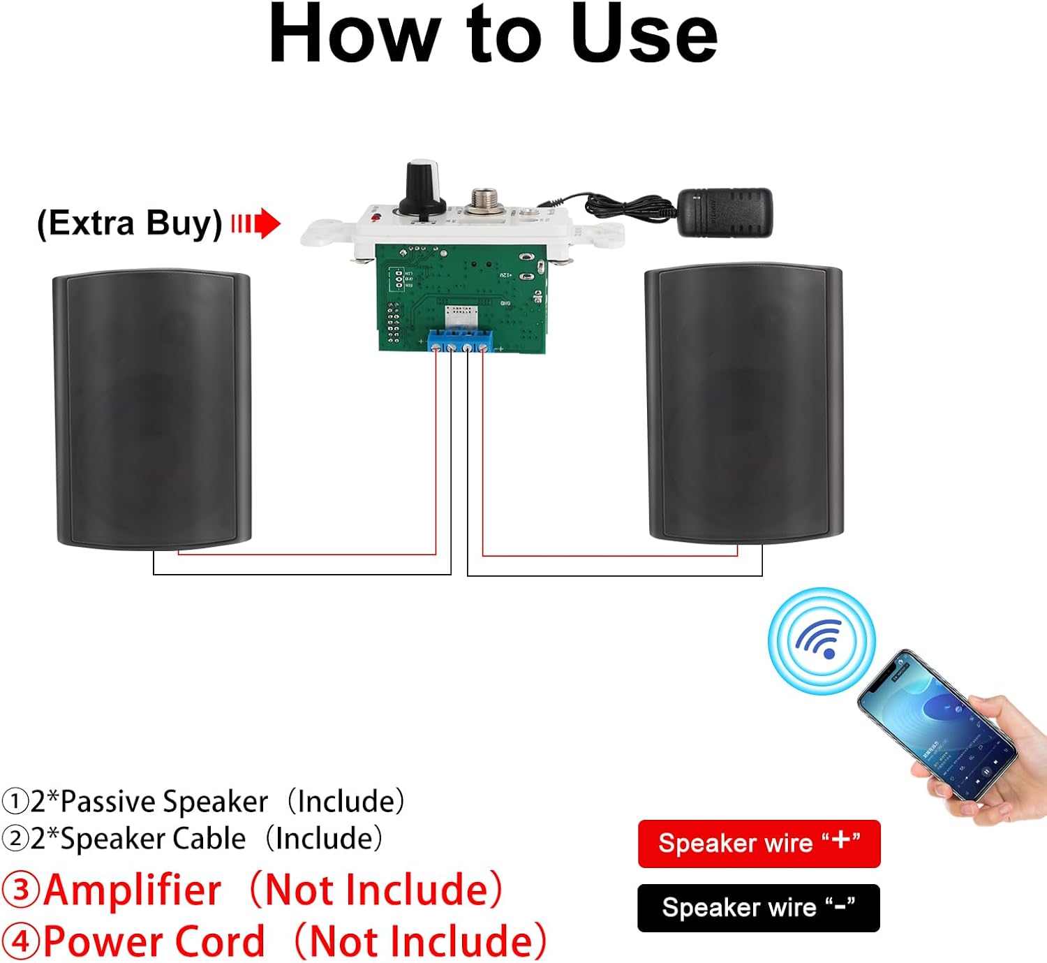 STUDIOFINIX HOS-601 6.5" Outdoor Speakers | 400W Weatherproof Wired Wall Mount (Pair)