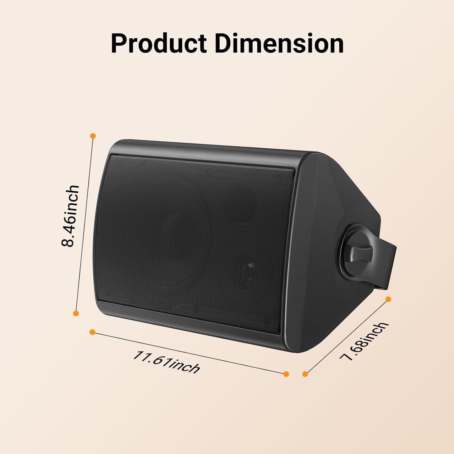 STUDIOFINIX HOS-601BT 6.5" Outdoor Bluetooth Speakers | 400W IP44 Waterproof Wall Mount (Pair)