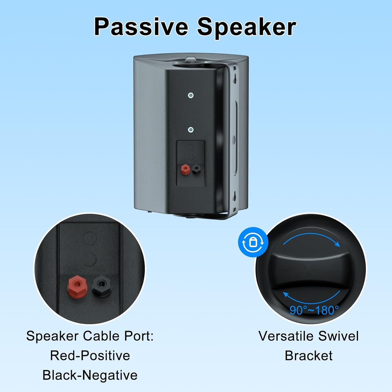 STUDIOFINIX HOS-501X2 5.25" Outdoor Speakers | 600W IP44 Weatherproof Swivel Wall Mount (Pair)