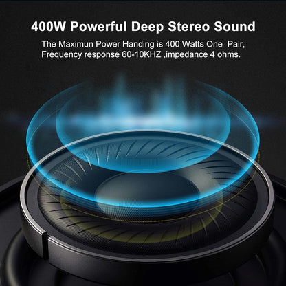 STUDIOFINIX 6.5" Outdoor Rock Bluetooth Speakers | 400W Waterproof IPX6 (Pair, Gray)