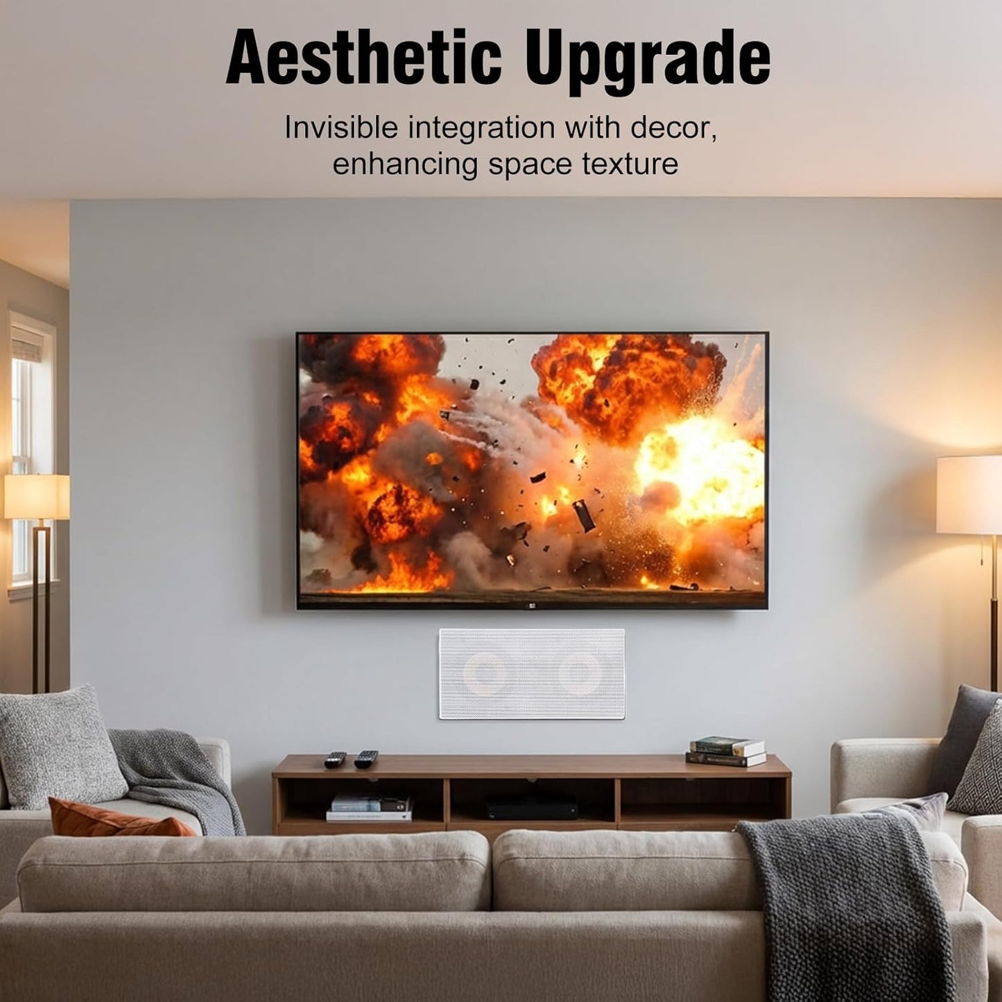 STUDIOFINIX 5.25" In-Wall Center Channel Speaker | 2-Way, Magnetic Grille, Paintable | Home Theater (Single, White)