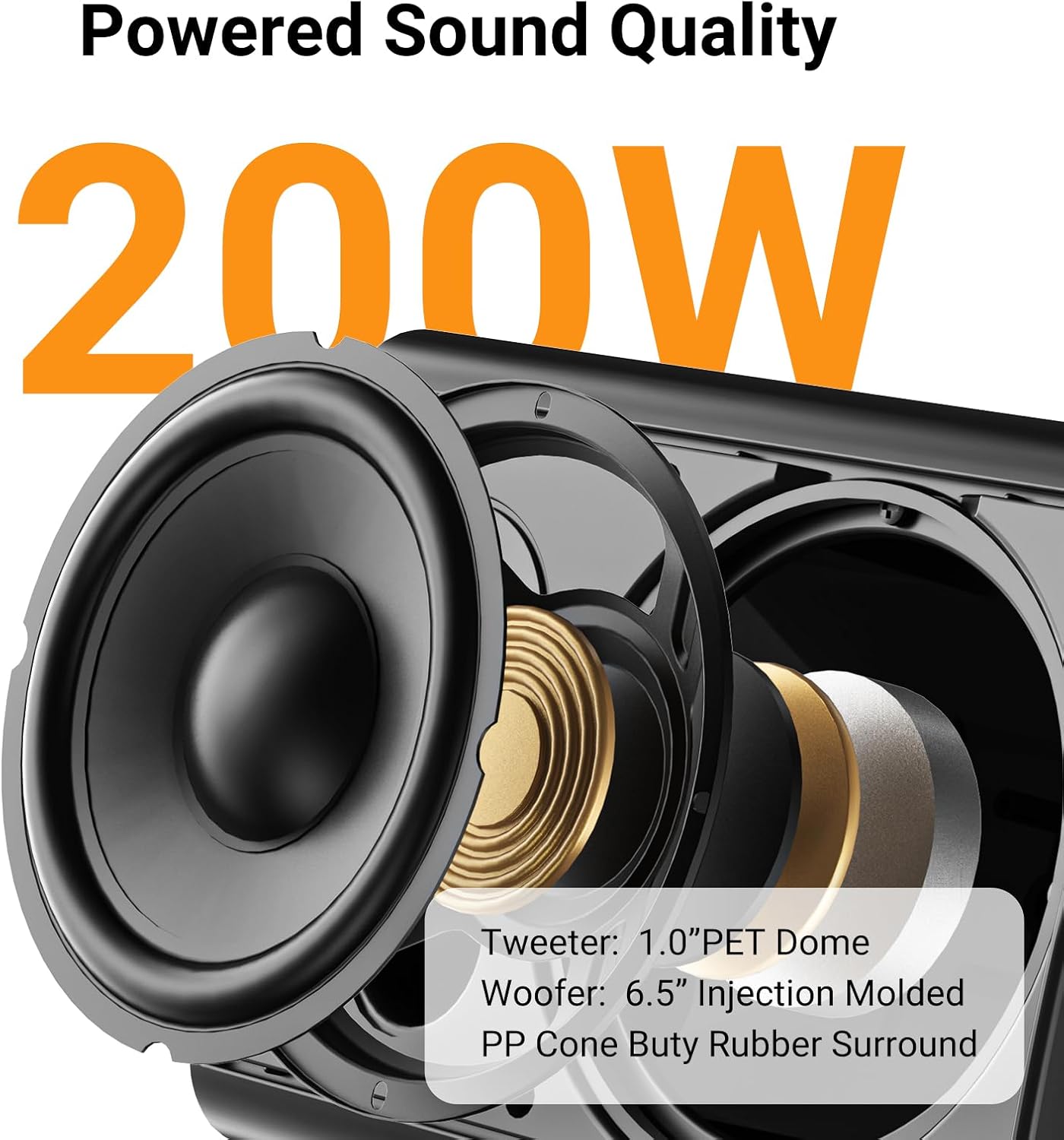 STUDIOFINIX HOS-601BT 6.5" Outdoor Bluetooth Speakers | 400W IP44 Waterproof Wall Mount (Pair)