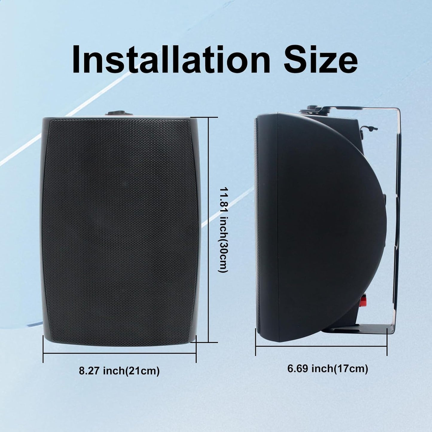 STUDIOFINIX 6.5" Outdoor Wall Speakers | 800W Waterproof Passive 4-Pack (Black)