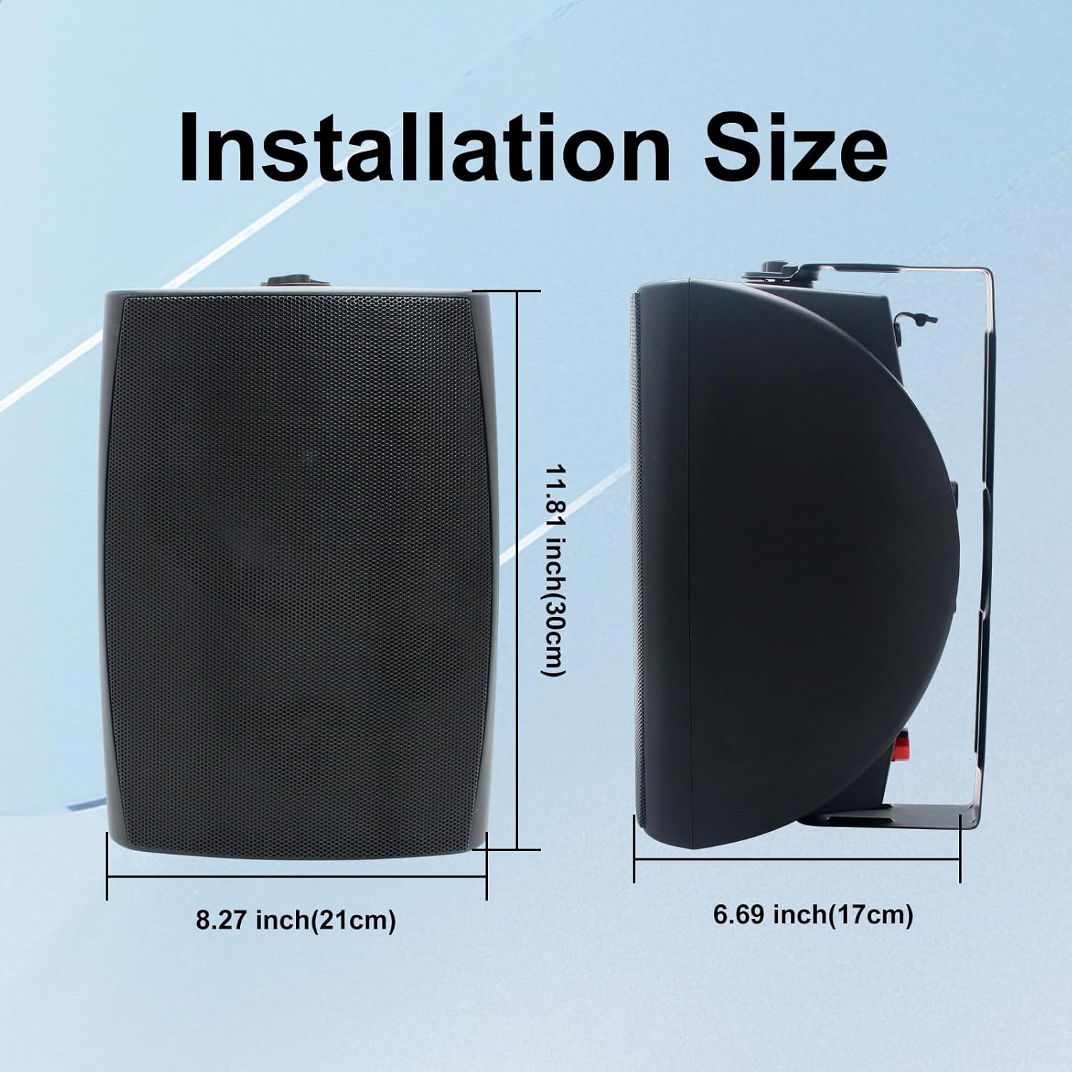 STUDIOFINIX 6.5 Inch Outdoor Speakers Wall-Mounted 800W - Waterproof and High-Performance Audio Solution for Indoor/Outdoor,Home,Patio,Garden,Backyard(4 Passive Speakers Bundle/Black)
