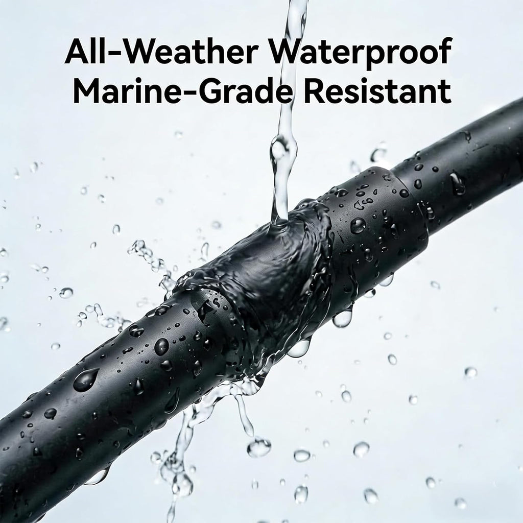 STUDIOFINIX 1.3M Marine FM Radio Antenna | Waterproof Dipole Hideaway | No-Drill Install for Boat, Car & ATV (Black)