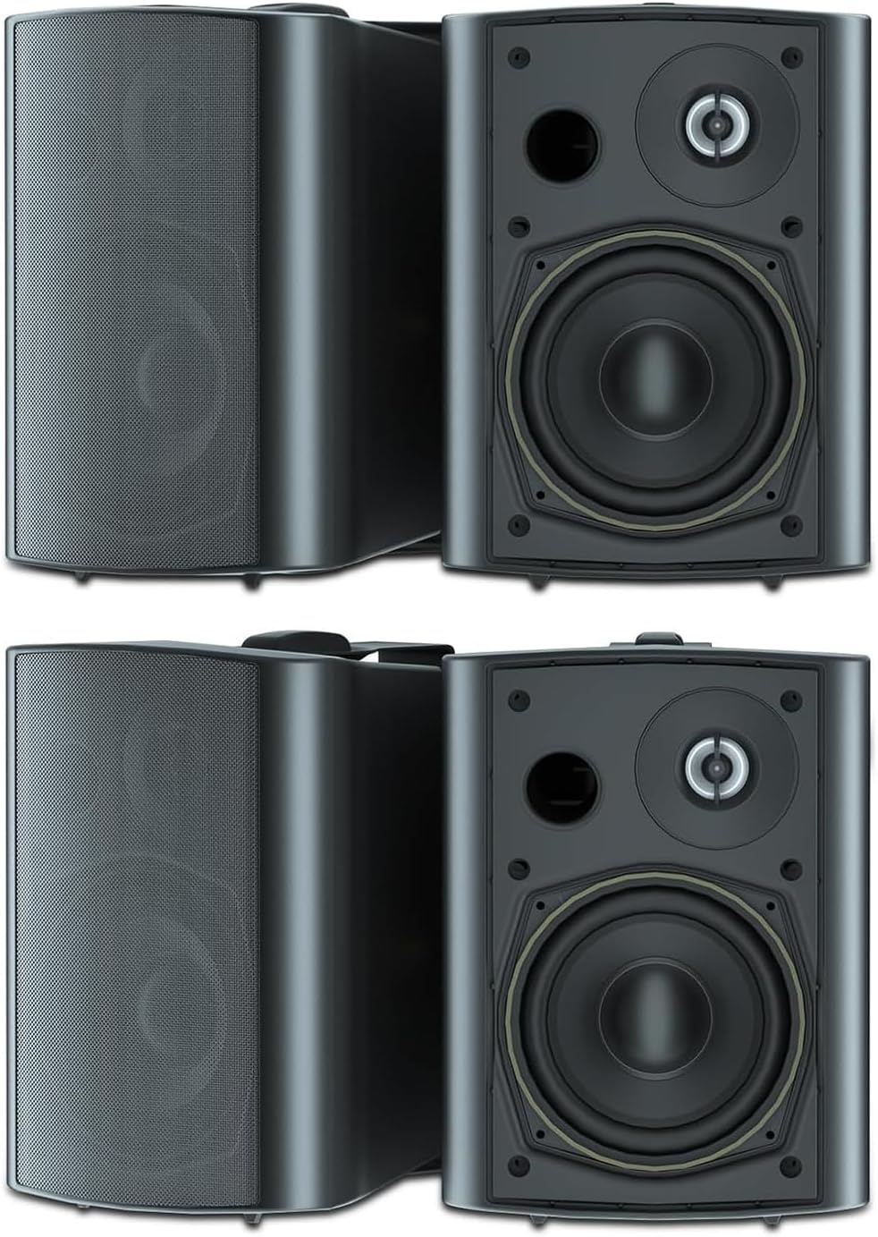 STUDIOFINIX 5.25" Bluetooth Outdoor Wall Speakers | 600W IP44 Weatherproof (Active + Passive Pair)