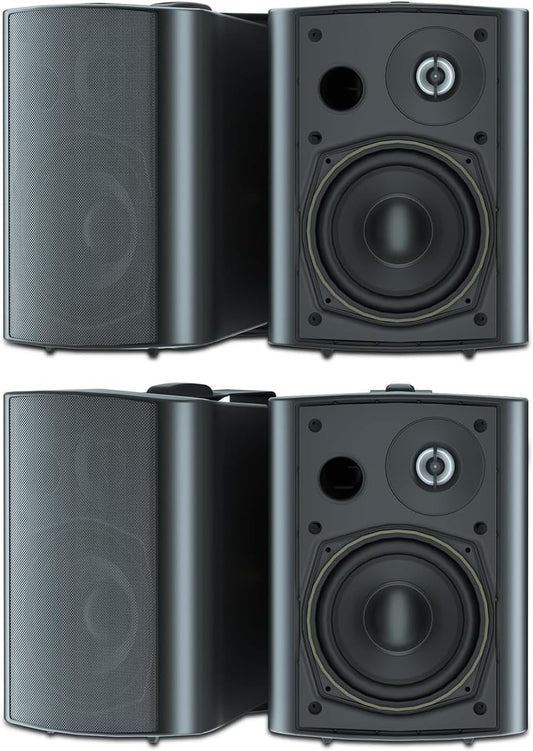 STUDIOFINIX 5.25" Bluetooth Outdoor Wall Speakers | 600W IP44 Weatherproof (Active + Passive Pair)