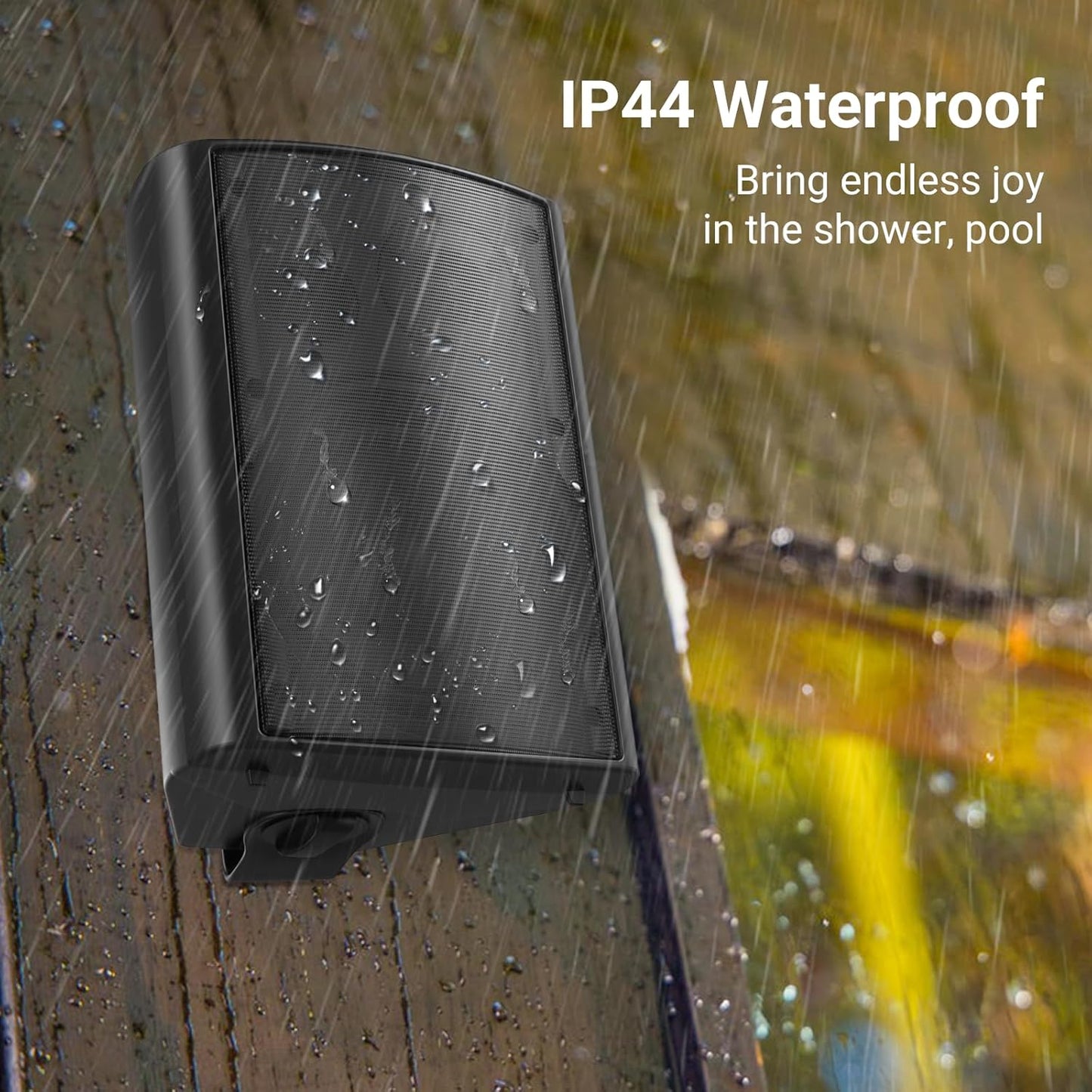 STUDIOFINIX HOS-601BT 6.5" Outdoor Bluetooth Speakers | 400W IP44 Waterproof Wall Mount (Pair)