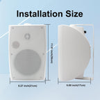 STUDIOFINIX 6.5 Inch Outdoor Speakers Wall-Mounted 800W - Waterproof and High-Performance Audio Solution for Indoor/Outdoor,Home,Patio,Garden,Backyard(4 Passive Speakers Bundle/Black)
