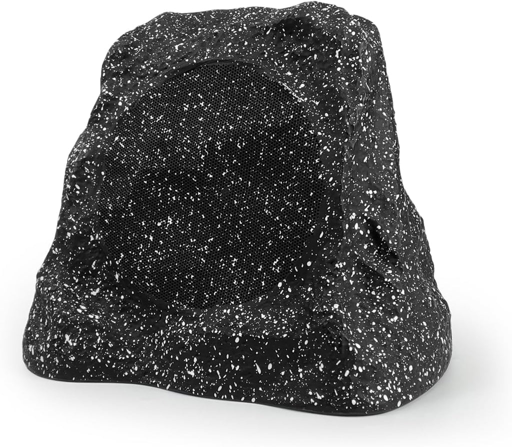 STUDIOFINIX 6.5" Outdoor Rock Speaker Waterproof Bluetooth Wireless Solar Powered with Rechargeable Battery for Patio, Deck, Pool, Garden(Single, Gray)