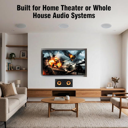 STUDIOFINIX 5.25" In-Wall Center Channel Speaker | 2-Way, Magnetic Grille, Paintable | Home Theater (Single, White)