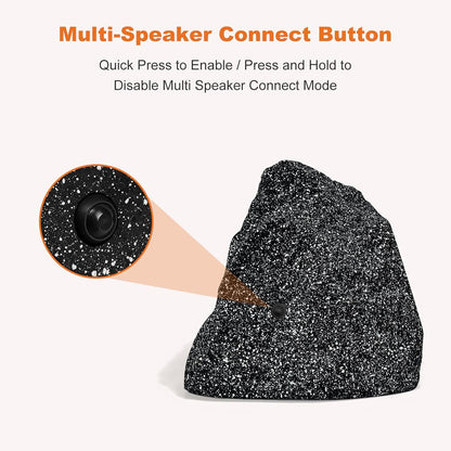 STUDIOFINIX 6.5'' 800W Bluetooth Outdoor Rock Speakers System Waterproof Wired IPX7 with Superior Timbre. Ideal for Garden, Pool Area, Patio & Park (2 Pair)