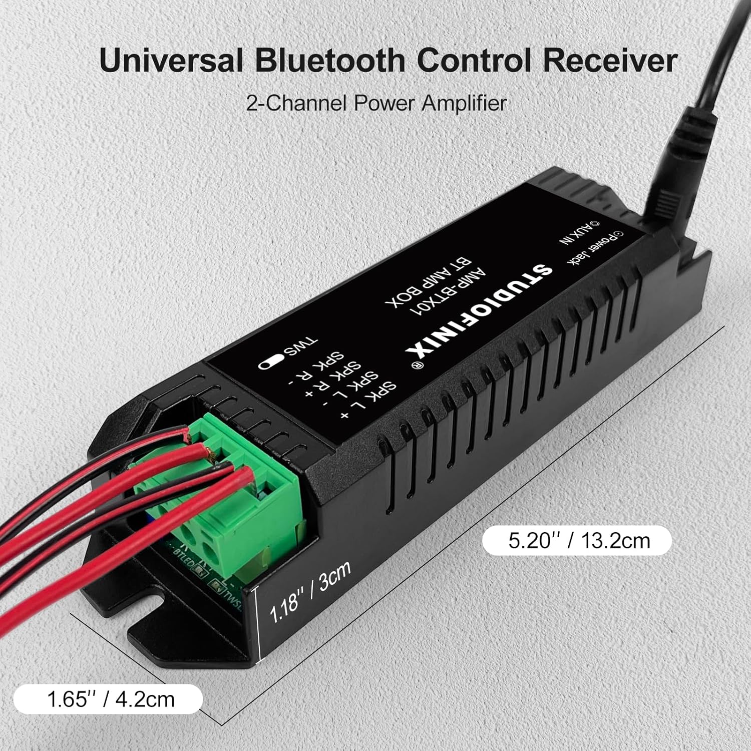 STUODIOFINIX 2-Channel Mini 5.1 Bluetooth Amplifier for Passive Speakers with TWS,AUX,Replacement Part,Suitable for Wall/Ceiling/Bookshelf Speakers