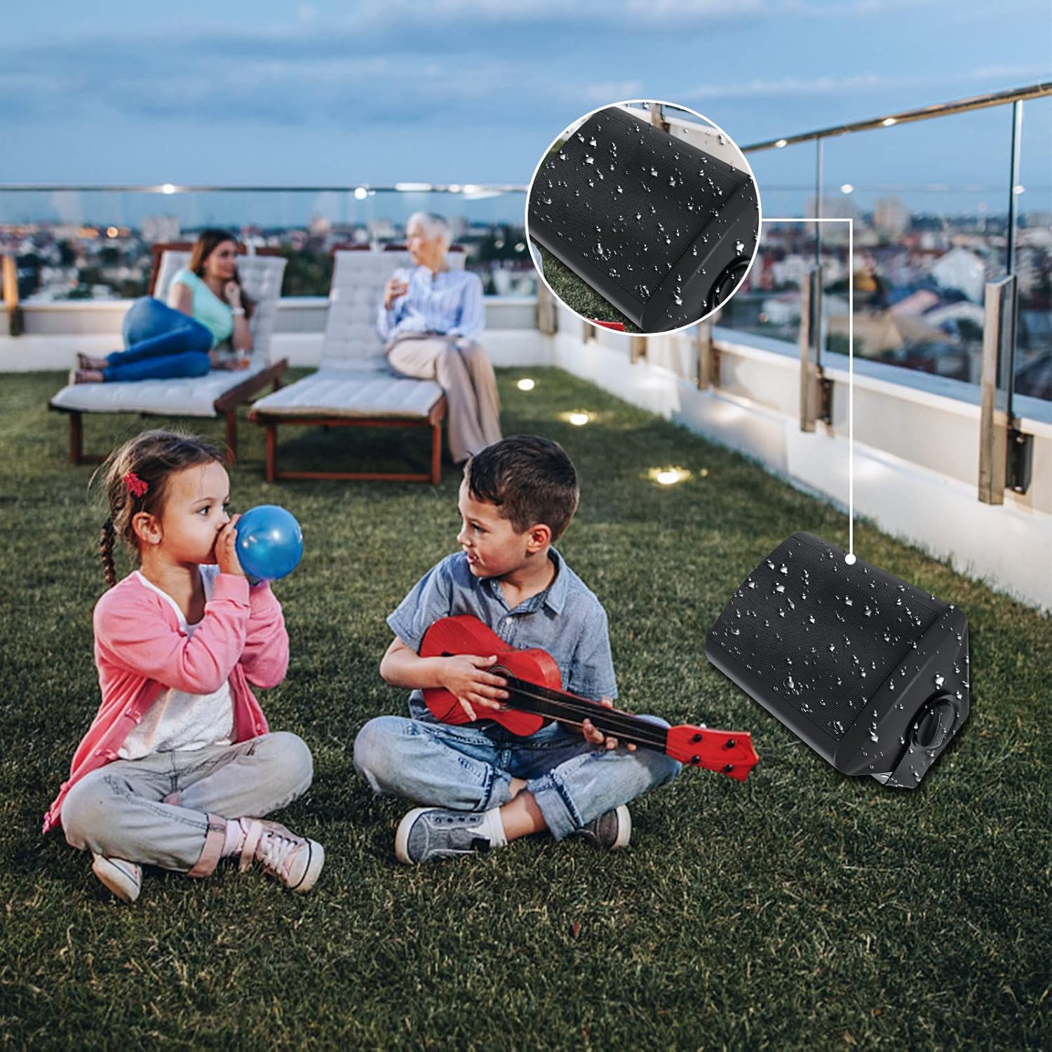 STUDIOFINIX 5.25" Bluetooth Outdoor Wall Speakers – 600W Weatherproof (1 Active + 1 Passive)
