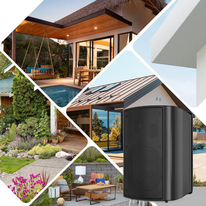 STUDIOFINIX HOS-601 6.5" Outdoor Speakers | 400W Weatherproof Wired Wall Mount (Pair)
