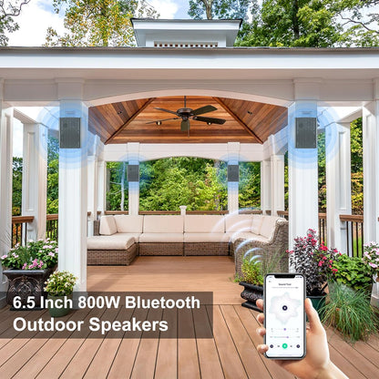 STUDIOFINIX 800W Outdoor Bluetooth Speaker System | IP66 Waterproof Wall Mount with Amplifier (4 Speakers)