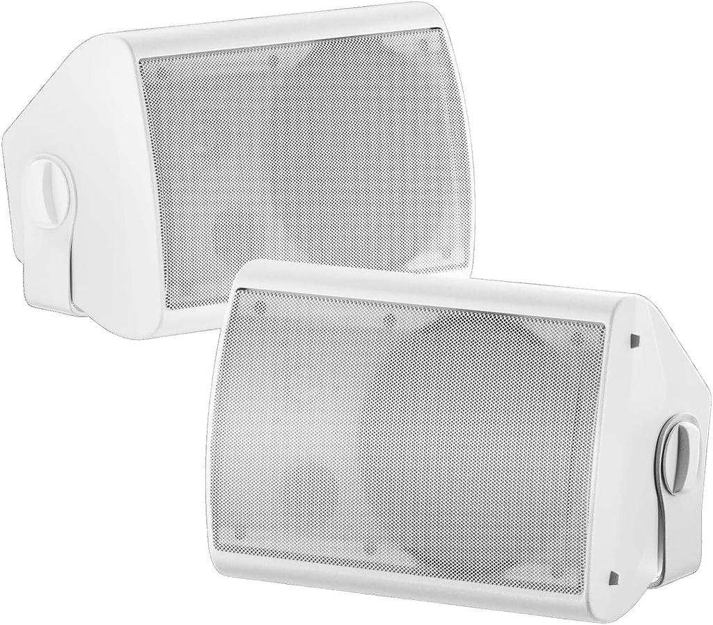 STUDIOFINIX 6.5 Inch 400W Outdoor Speakers Wired Waterproof Passive, Wall Mount Speakers for Patio Home Garage Pool (White)