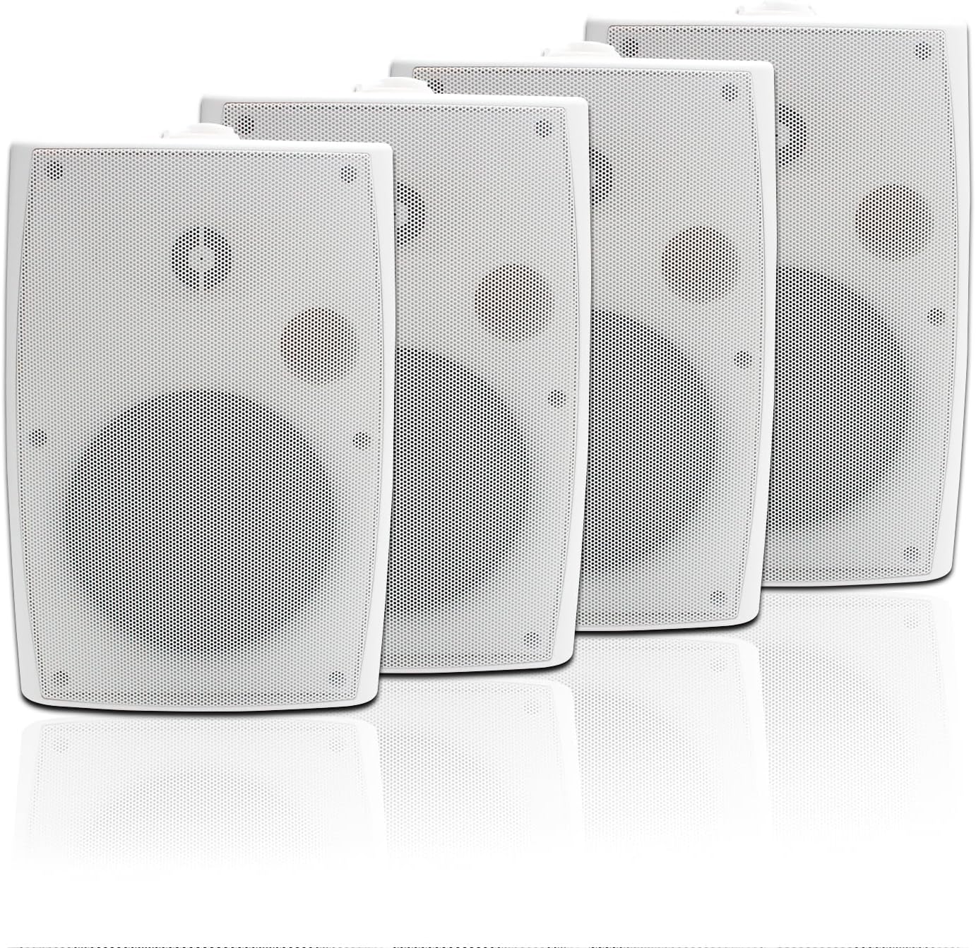 STUDIOFINIX 6.5" Outdoor Wall Speakers | 800W Waterproof Passive 4-Pack (Black)