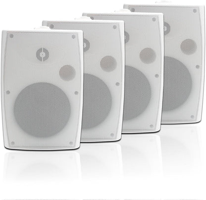STUDIOFINIX 6.5" Outdoor Wall Speakers | 800W Waterproof Passive 4-Pack (Black)