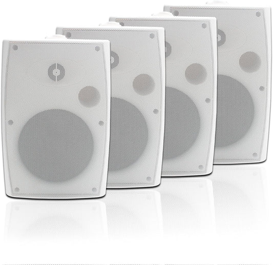 STUDIOFINIX 6.5" Outdoor Wall Speakers | 800W Waterproof Passive 4-Pack (Black)