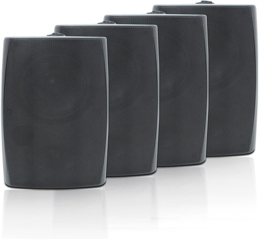 STUDIOFINIX 6.5" Outdoor Wall Speakers | 800W Waterproof Passive 4-Pack (Black)