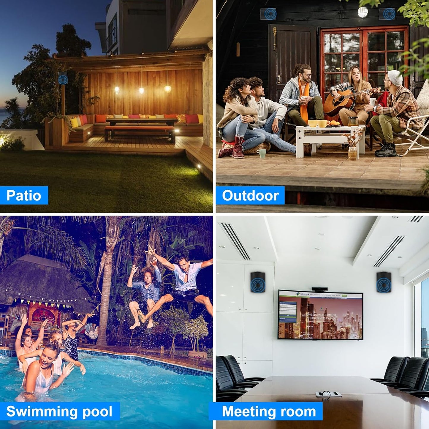 STUDIOFINIX 5.25" Bluetooth Outdoor Wall Speakers | 600W IP44 Weatherproof (Active + Passive Pair)