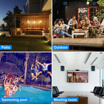STUDIOFINIX 5.25" Bluetooth Outdoor Wall Speakers | 600W IP44 Weatherproof (Active + Passive Pair)