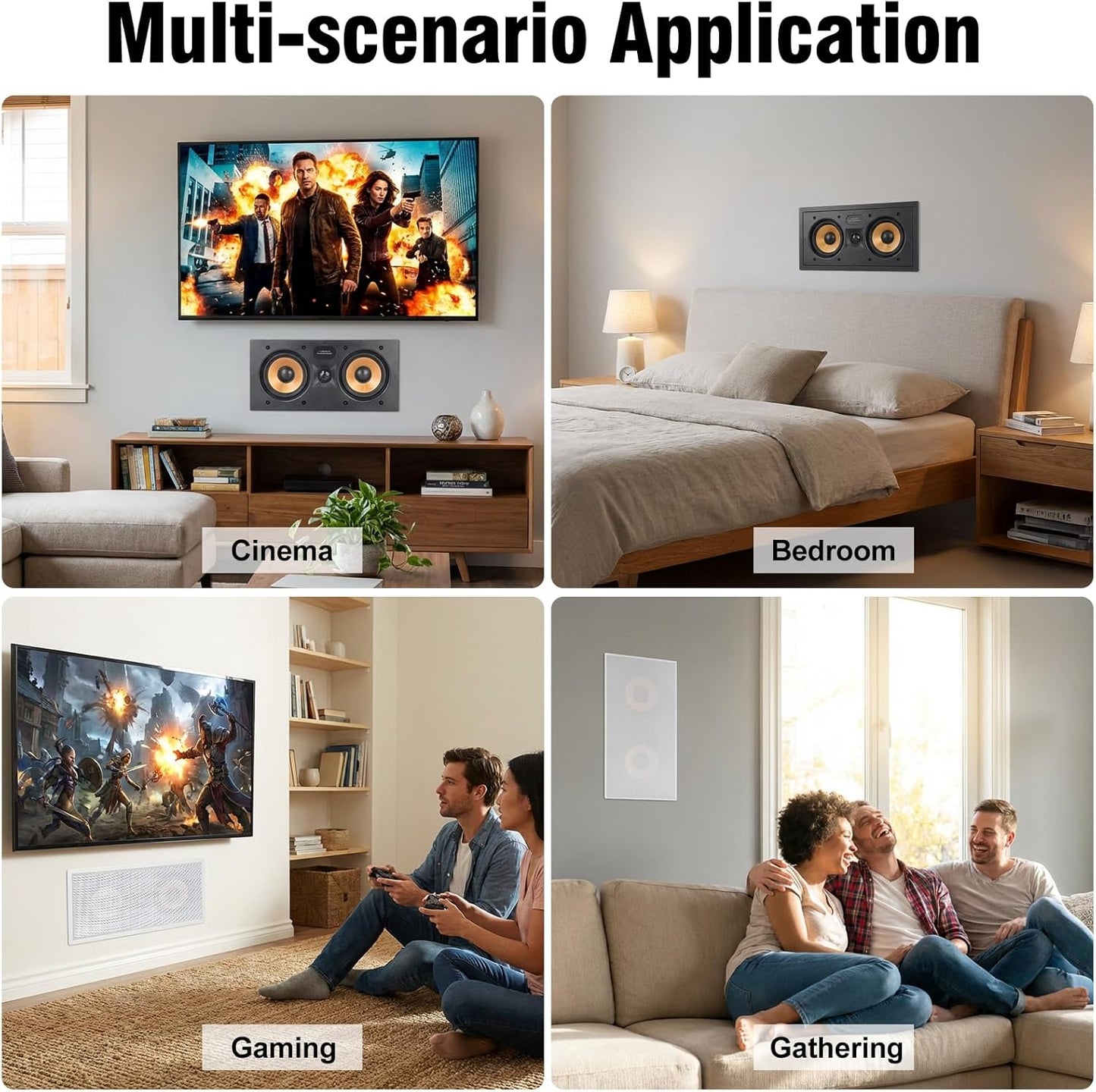 STUDIOFINIX 5.25" In-Wall Center Channel Speaker | 2-Way, Magnetic Grille, Paintable | Home Theater (Single, White)
