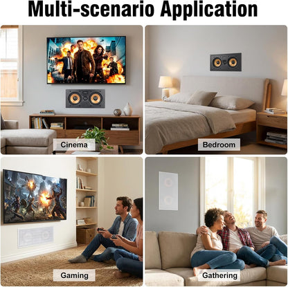 STUDIOFINIX 5.25" In-Wall Center Channel Speaker | 2-Way, Magnetic Grille, Paintable | Home Theater (Single, White)
