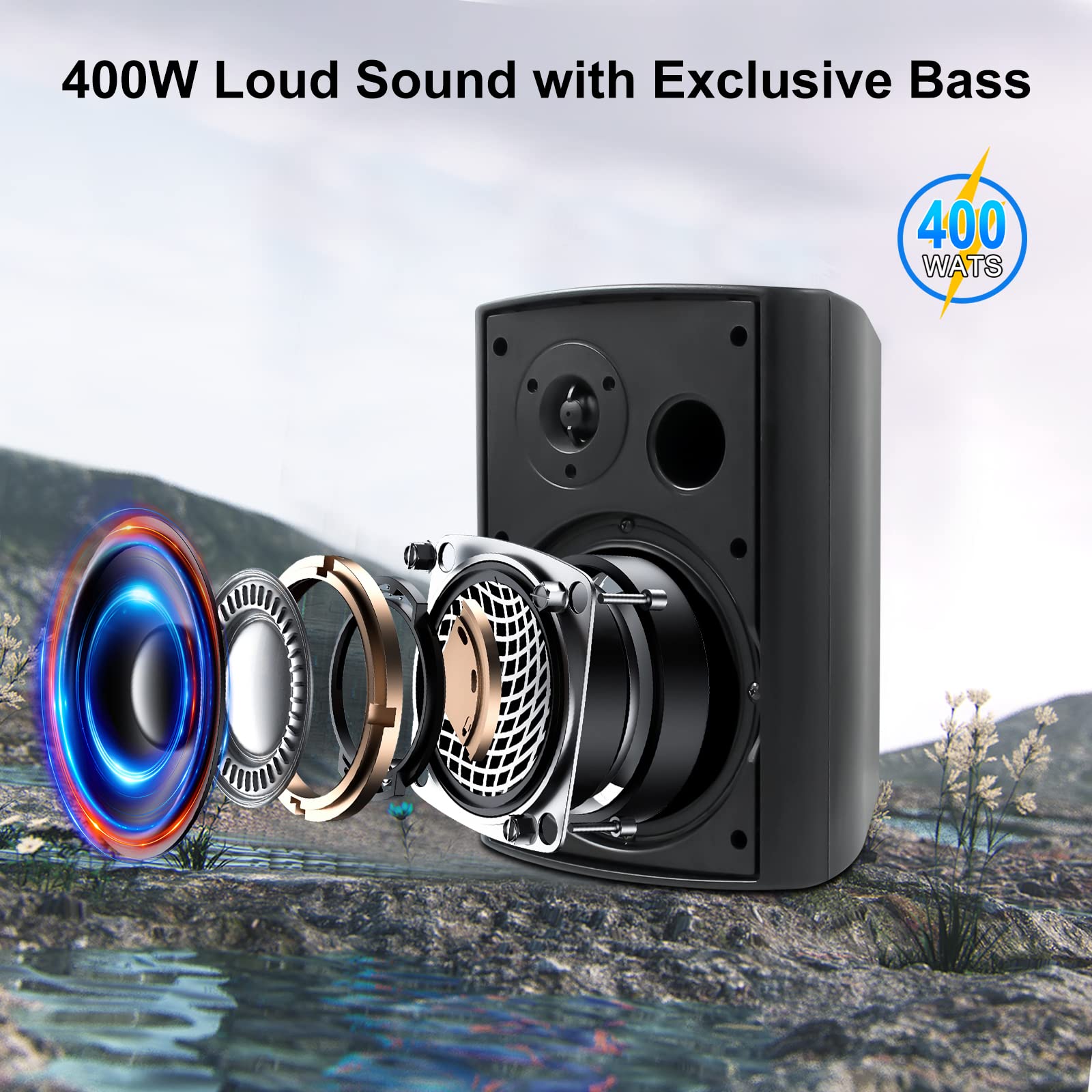6.5" Outdoor Speakers 400 Watts Waterproof ST-HOS-601