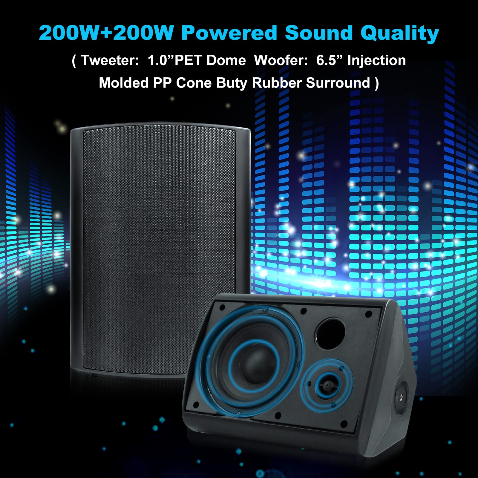 6.5" Bluetooth Outdoor Speakers 400 Watts ST-HOS-601BT