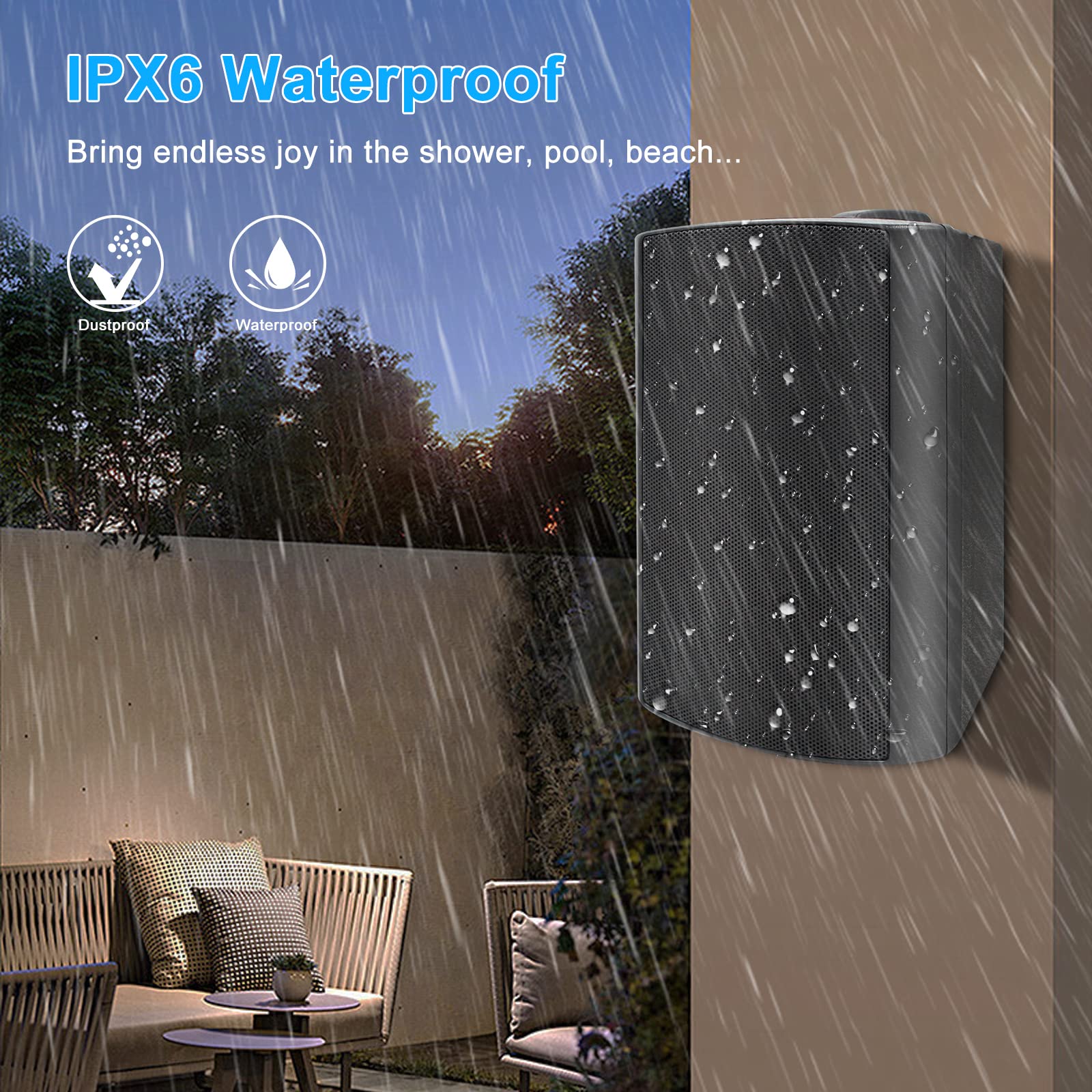 6.5" Bluetooth Outdoor Speakers 400 Watts ST-HOS-601BT