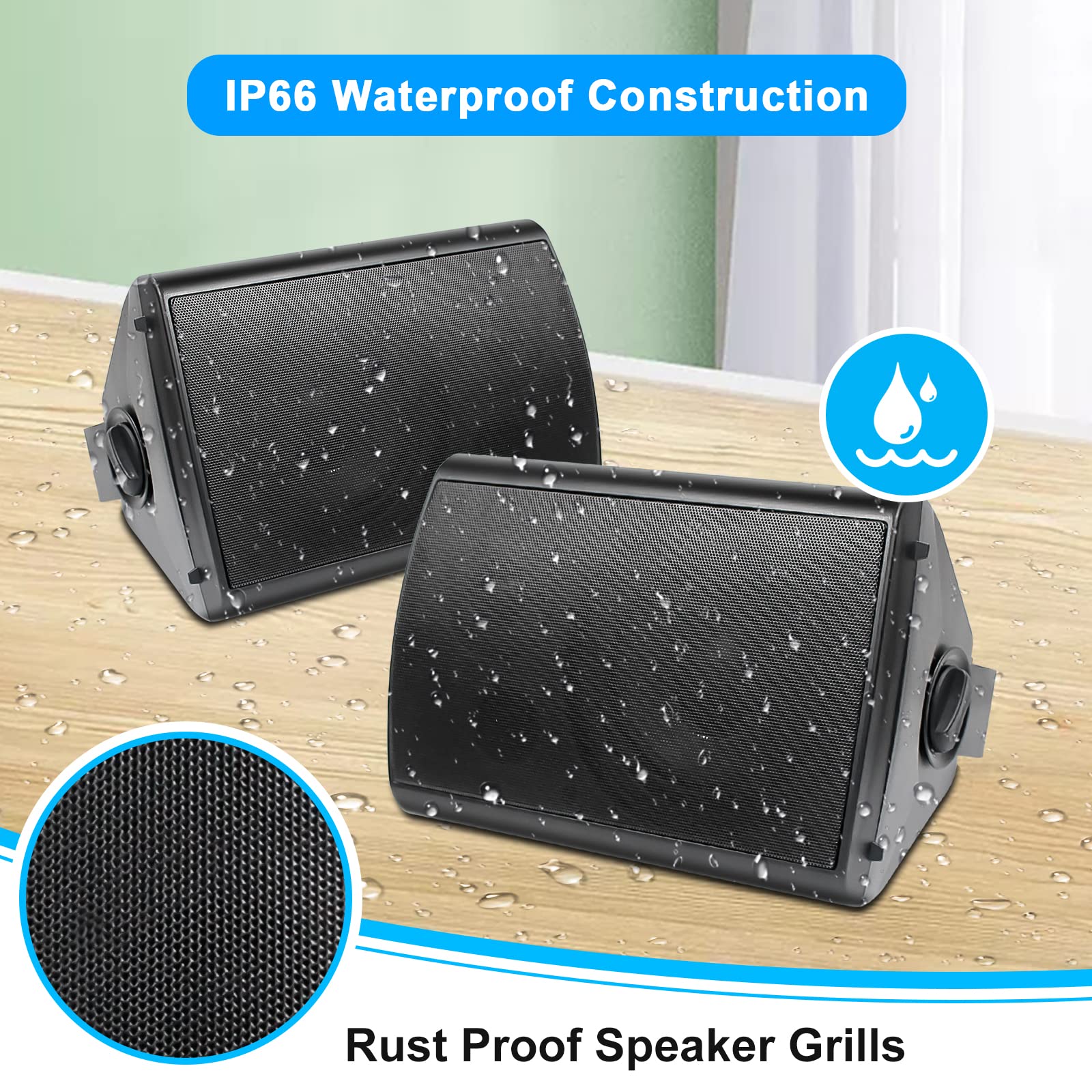 6.5" Bluetooth Outdoor Speakers 800 Watts ST-HOS-601BTBX2