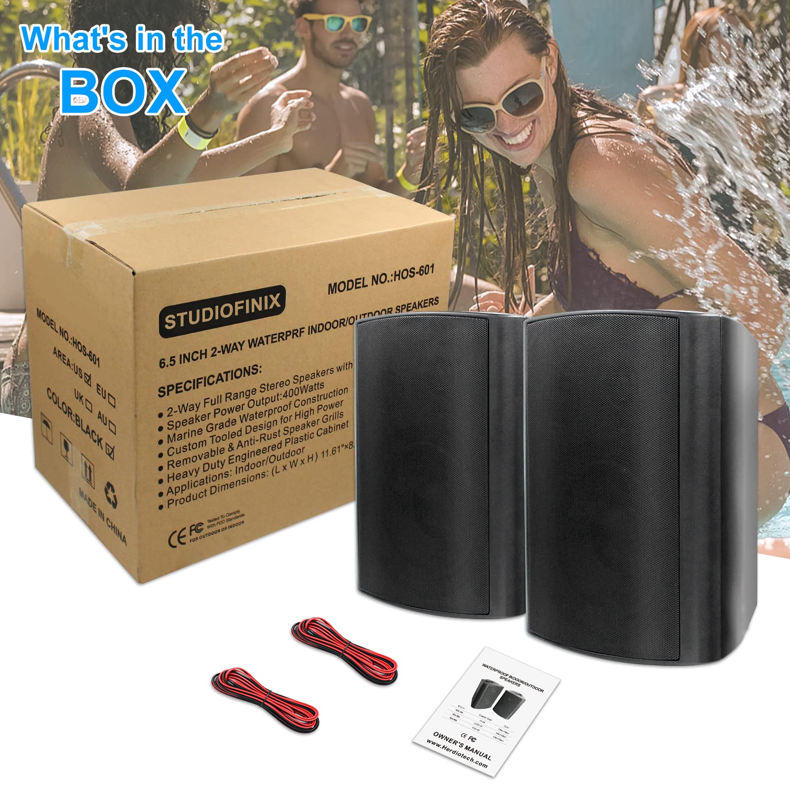 6.5" Outdoor Speakers 400 Watts Waterproof ST-HOS-601