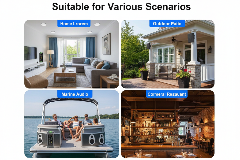 Multi-Room Audio Amplifier - Home, Marine, Outdoor, Commercial Applications