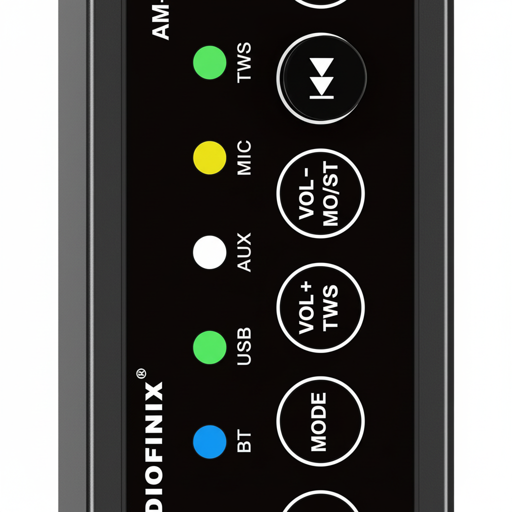 4-Channel Mini Amplifier - Control Panel Close-Up Detail