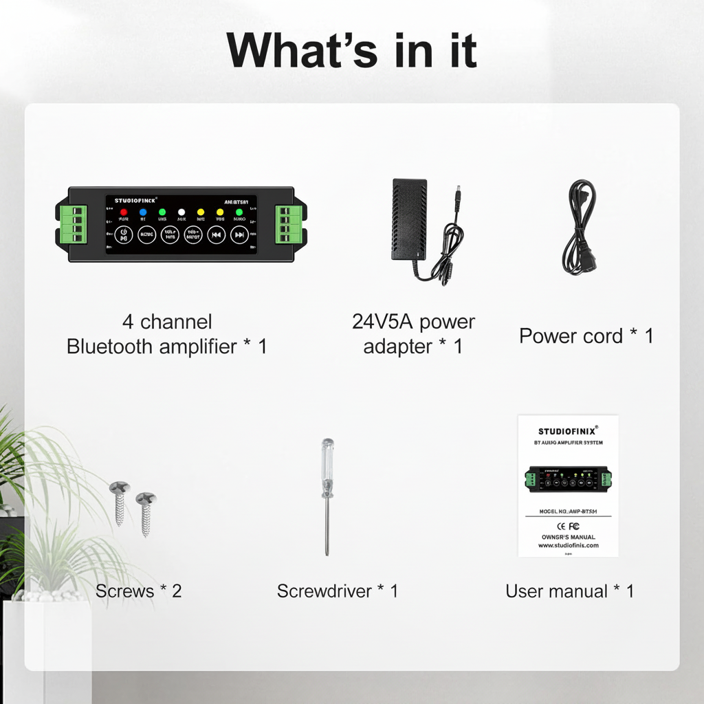 4-Channel Amplifier Package Contents - What's Included